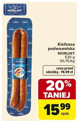 Kiełbasa podwawelska MORLINY promocja w Carrefour Market