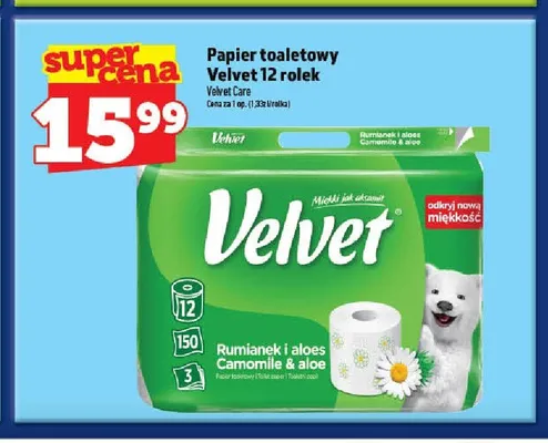 Papier toaletowy Velvet Rumianek i aloes promocja w TOPAZ