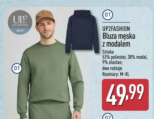Bluza męska z modalem UP2FASHION promocja w Aldi