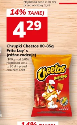 Chrupki Cheetos o smaku ketchupu promocja w Hitpol