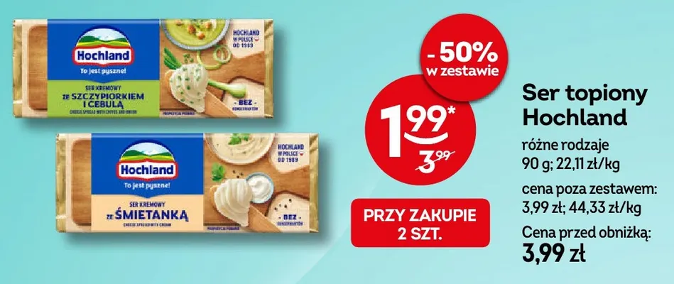 Ser topiony ze śmietanką Hochland promocja w Żabka
