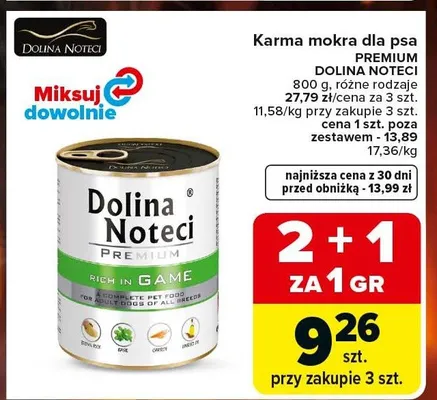 Karma mokra dla psa Premium Dolina Noteci Rich in Game promocja w Carrefour Market