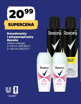 Dezodorant w sprayu Rexona Men Citrus Fresh 2-pak 150ml promocja w Netto