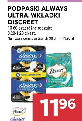 Podpaski ultra, wkładki promocja w Stokrotka