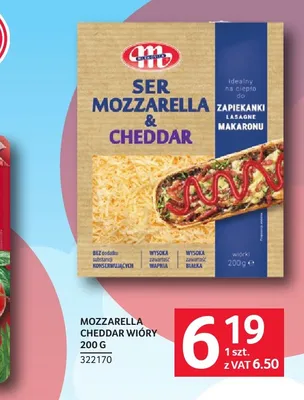 Ser Mozzarella & Cheddar wiórki Mlekovita promocja w Selgros