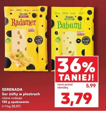 Ser żółty w plastrach SERENADA Radamer promocja w Kaufland
