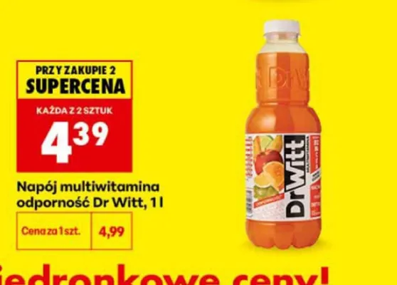 Napój multiwitamina odporność Dr Witt promocja w Biedronka