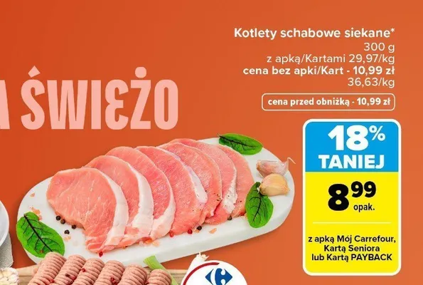 Kotlety schabowe siekane promocja w Carrefour Market