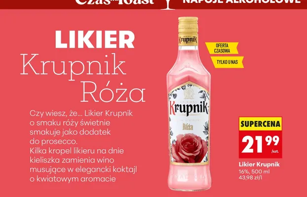 Likier Krupnik Róża promocja w Biedronka