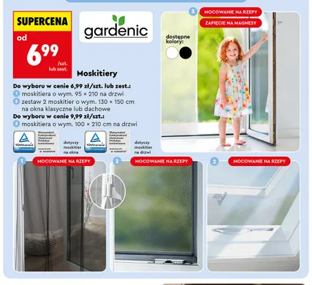 Moskitiera na drzwi Gardenic 95x210 cm promocja w Biedronka