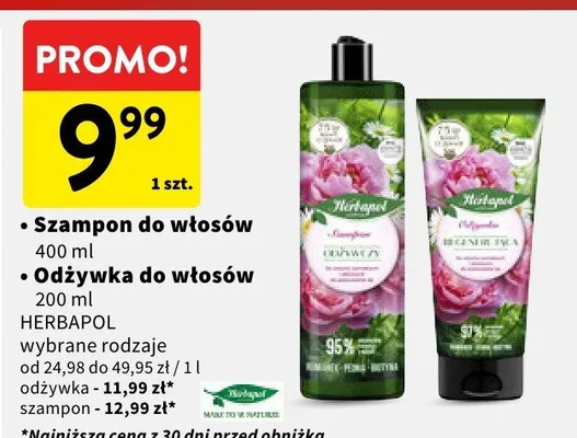 Szampon do włosów HERBAPOL wybrane rodzaje promocja w Intermarche