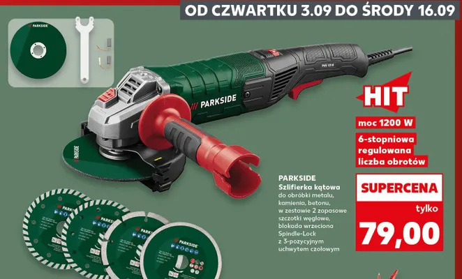 Szlifierka kątowa Parkside promocja w Kaufland