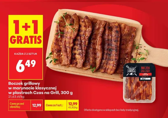 Boczek grillowy w marynacie klasycznej w plastrach Czas na Grill promocja w Biedronka