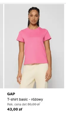 T-shirt basic GAP różowy promocja w Lounge by Zalando