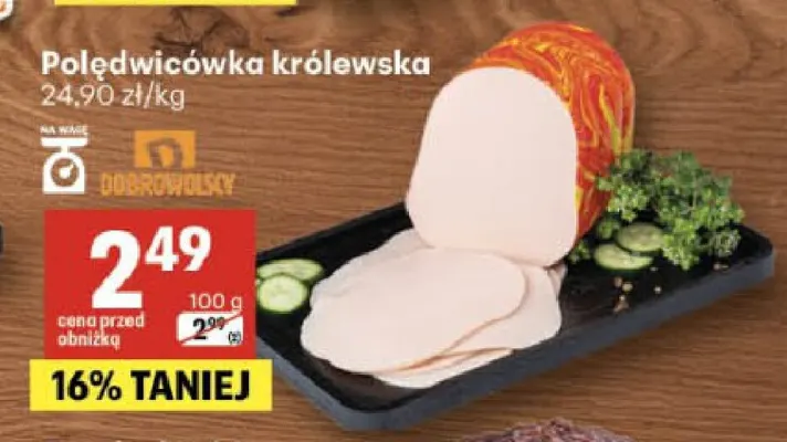 Polędwicówka królewska Dobrowolscy promocja w Delikatesy Centrum