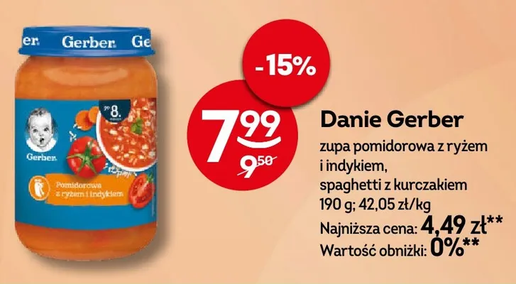 Danie Gerber zupa pomidorowa z ryżem i indykiem promocja w Żabka