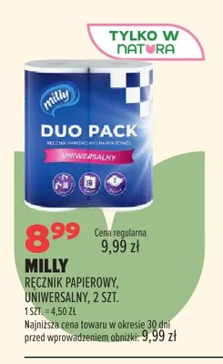 Ręcznik papierowy Milly uniwersalny 2-pak promocja w Drogerie Natura