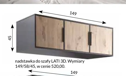 Nadstawka do szafy Lati 3D promocja w Abra Meble