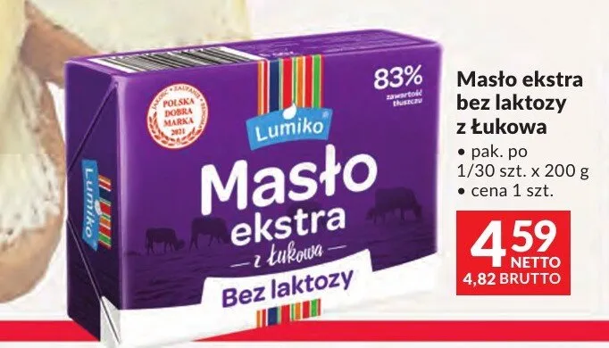 Masło ekstra bez laktozy z Łukowa promocja w Makro