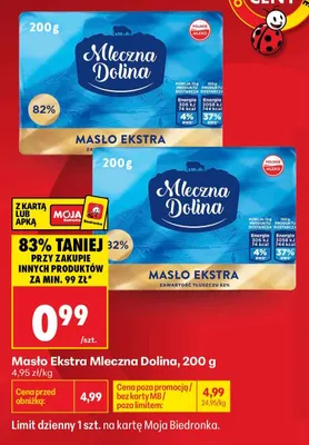 Masło ekstra Mleczna Dolina promocja w Biedronka