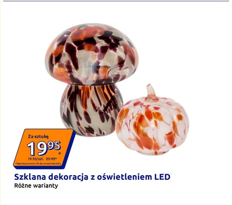 Szklana dekoracja z oświetleniem LED promocja w Action