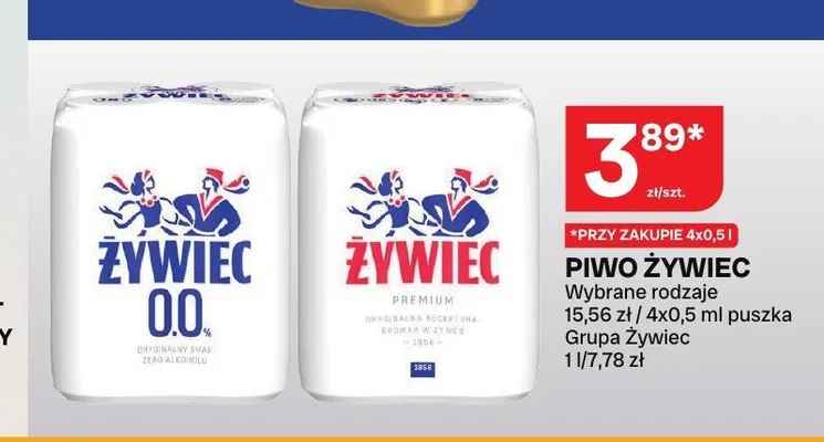 Piwo Żywiec Premium 4-pak 500 ml promocja w Chorten