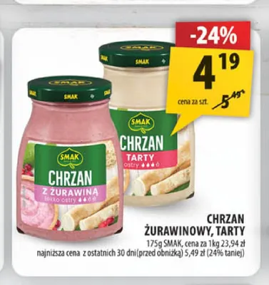 Chrzan tarty Smak promocja w Arhelan