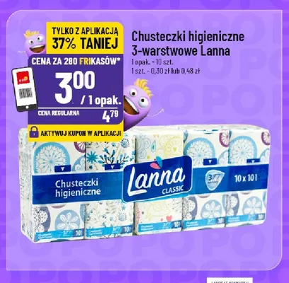 Chusteczki higieniczne 3-warstwowe Lanna Classic promocja w POLOmarket