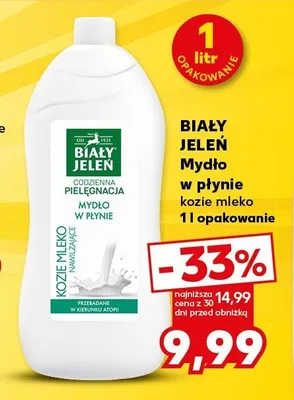 Mydło w płynie Biały Jeleń kozie mleko promocja w Kaufland