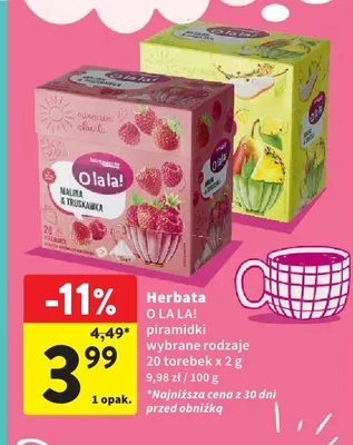 Herbata piramidki O LA LA! promocja w Intermarche