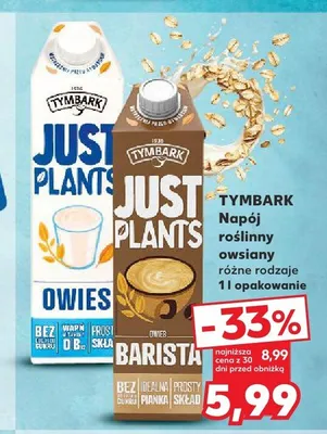 Napój roślinny owsiany Tymbark Just Plants promocja w Kaufland