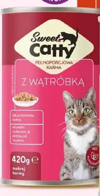 Pełnoporcjowa mokra karma dla kota Sweet Catty z wątróbką promocja w Dino