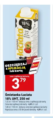 Śmietanka Łaciata UHT 18% promocja w Twój Market