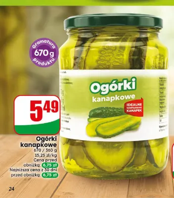 Ogórki kanapkowe promocja w Dino
