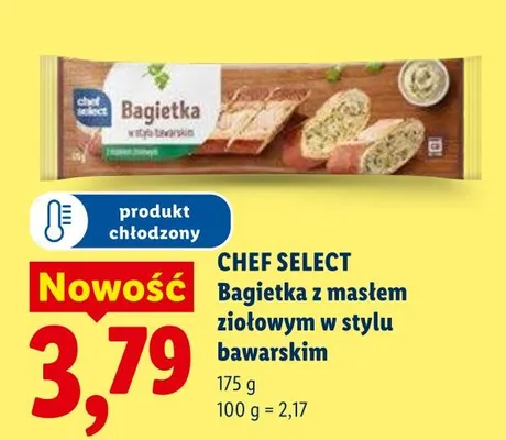 Bagietka z masłem ziołowym w stylu bawarskim Chef Select promocja w Lidl