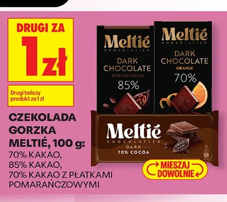 Czekolada gorzka Meltié promocja w Biedronka