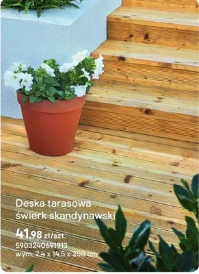 Deska tarasowa świerk skandynawski Castorama promocja w Castorama