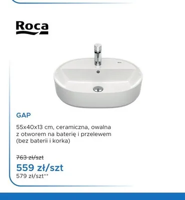 Umywalka ceramiczna Roca GAP promocja w Blu Salony Łazienek