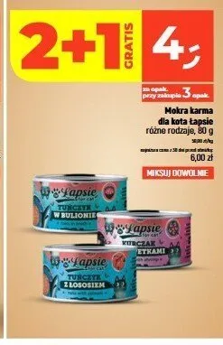 Mokra karma dla kota Łapsie tuńczyk w bulionie promocja w Dealz