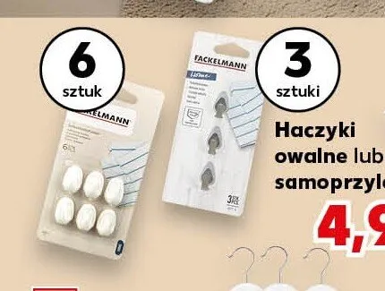 Haczyki samoprzylepne Fackelmann 6-pak promocja w Kaufland