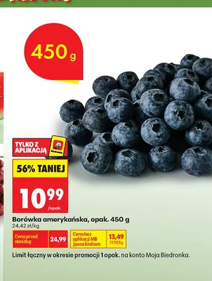Borówka amerykańska promocja w Biedronka