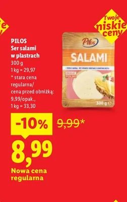 Ser salami w plastrach Pilos promocja w Lidl
