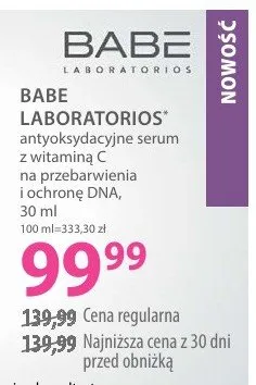 Antyoksydacyjne serum z witaminą C na przebarwienia i ochronę DNA Antox Serum Babe Laboratorios promocja w Hebe