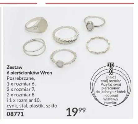 Zestaw 6 pierścionków Wren promocja w AVON