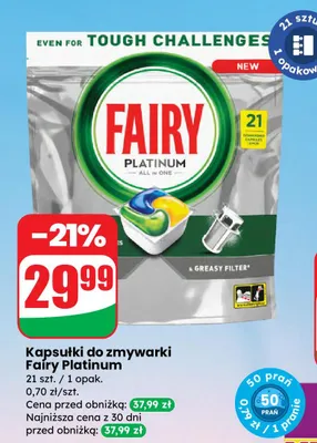Kapsułki do zmywarki Platinum promocja w Dino