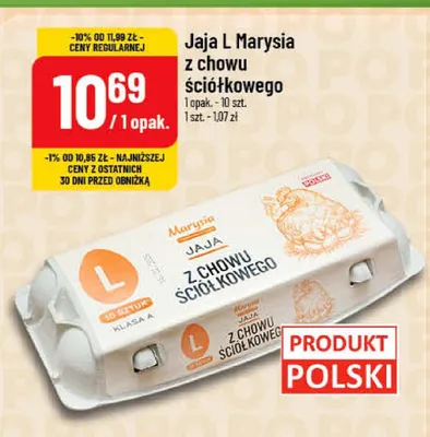 Jaja L Marysia z chowu ściółkowego promocja w POLOmarket