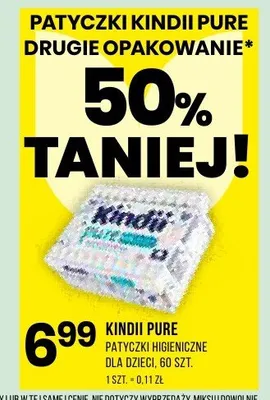 Patyczki higieniczne dla dzieci Kindii Pure promocja w Drogerie Natura