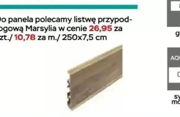 Listwa przypodłogowa Marsylia 250x7,5cm promocja w Abra Meble