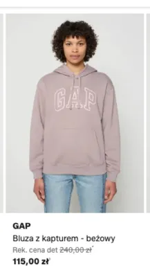 Bluza z kapturem GAP beżowy promocja w Lounge by Zalando