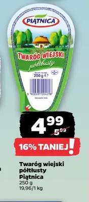Twaróg wiejski półtłusty Piątnica promocja w Netto